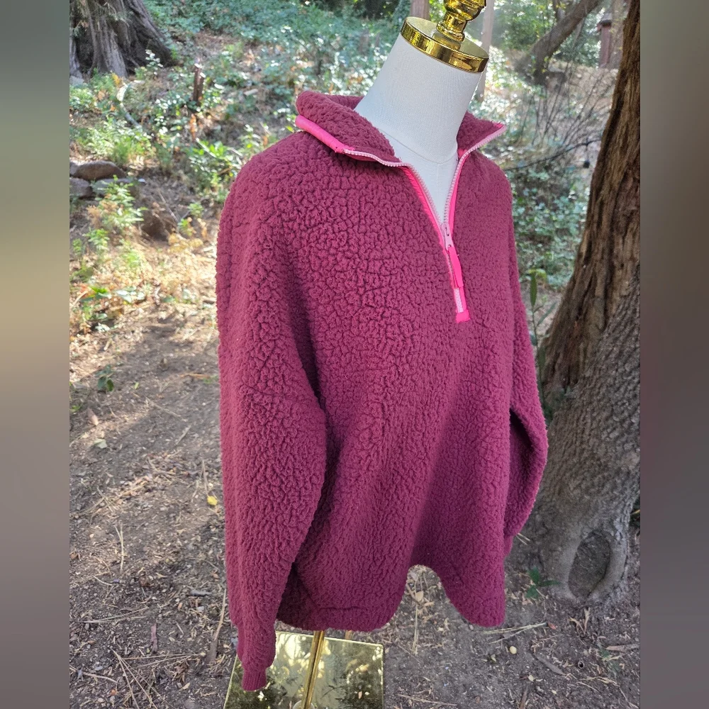Aerie Fuscia Pink Sherpa Jacket‎